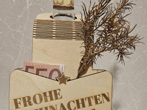 Flaschenanhänger mit Fach